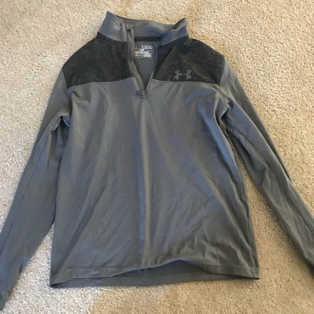 Gray Under Armour Zip Sweatshirt Boys Medium 10/12
